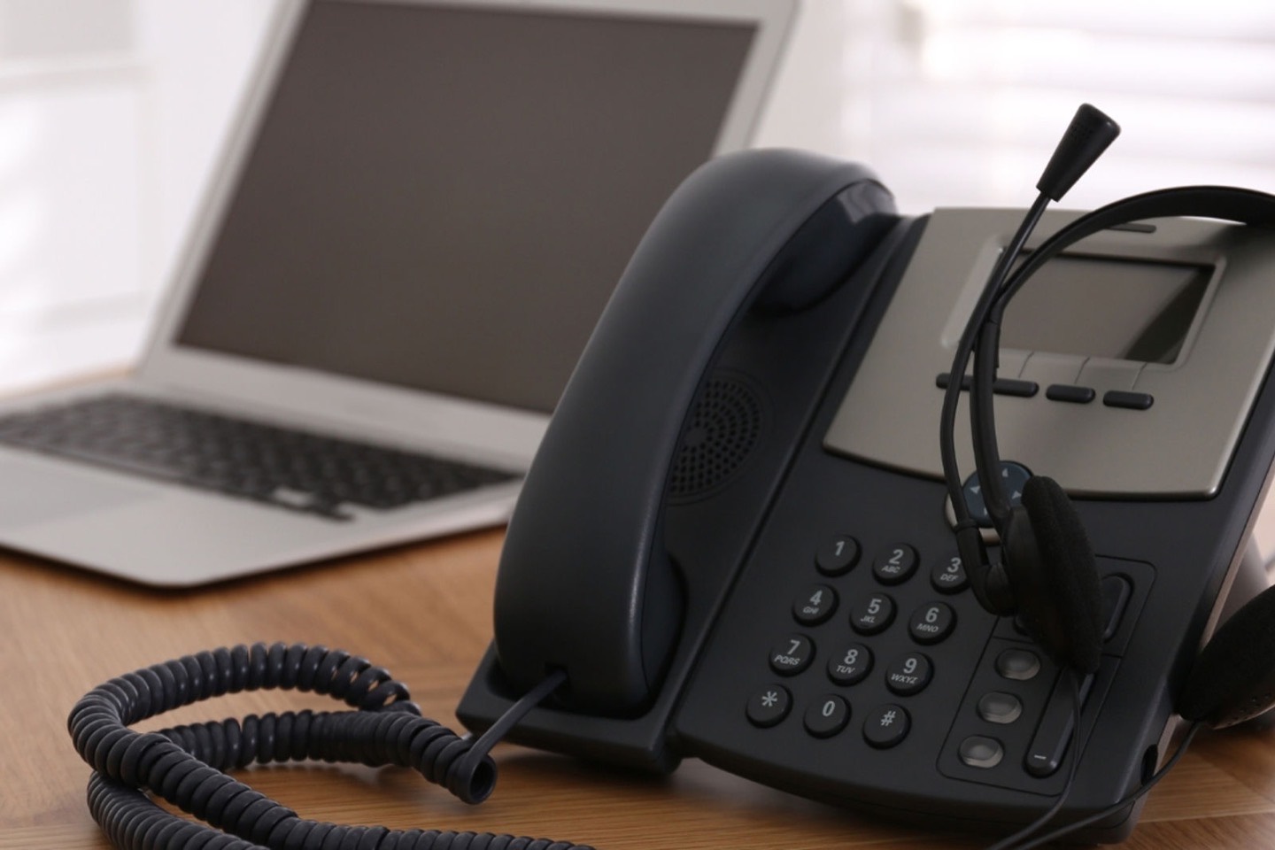 An office desk telephone