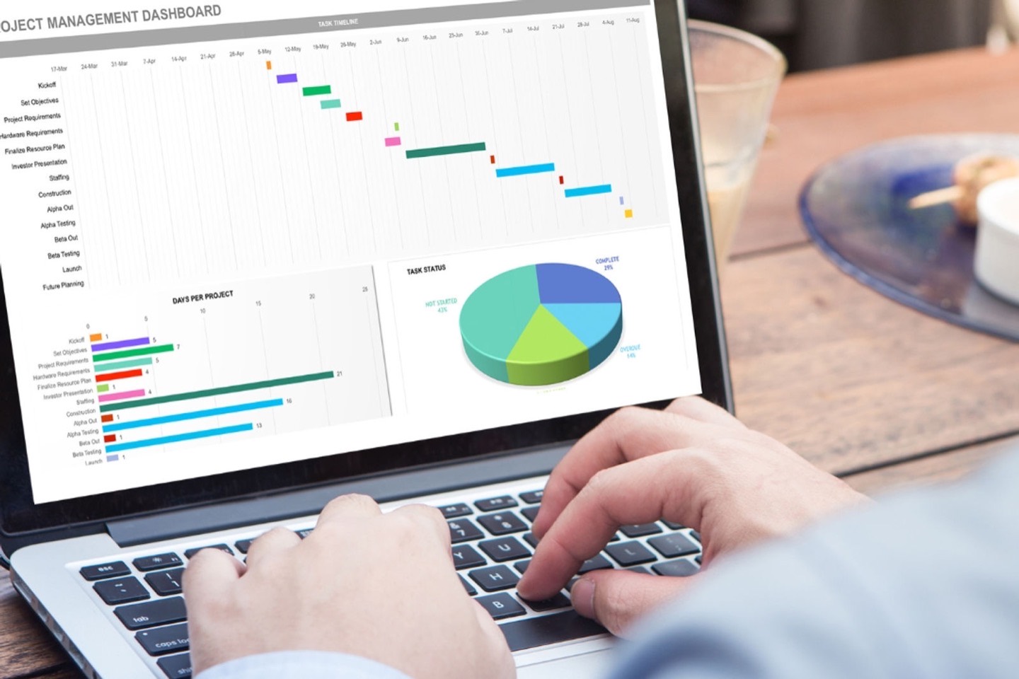 A laptop showing a spreadsheet being edited